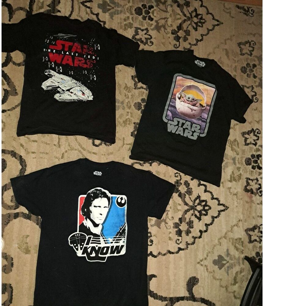 3 Star Wars Tee's Adult Size Large -May The Force be With YOU!
